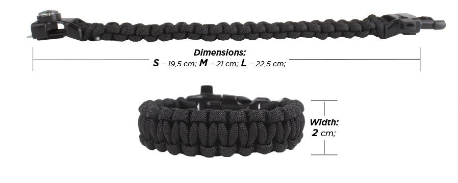Flaming Lizzard - Fire-starting tool | Paracord-Armband